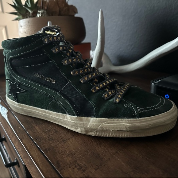 Golden Goose Men’s Slide Limited Edition in Green Suede and Black Canvas - Picture 3 of 5